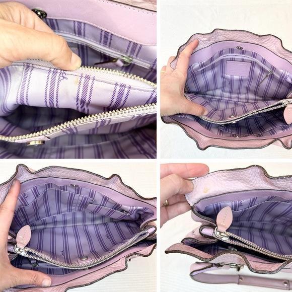 Coach Penelope Pebble Leather Satchel in Lilac - Picture 12 of 13